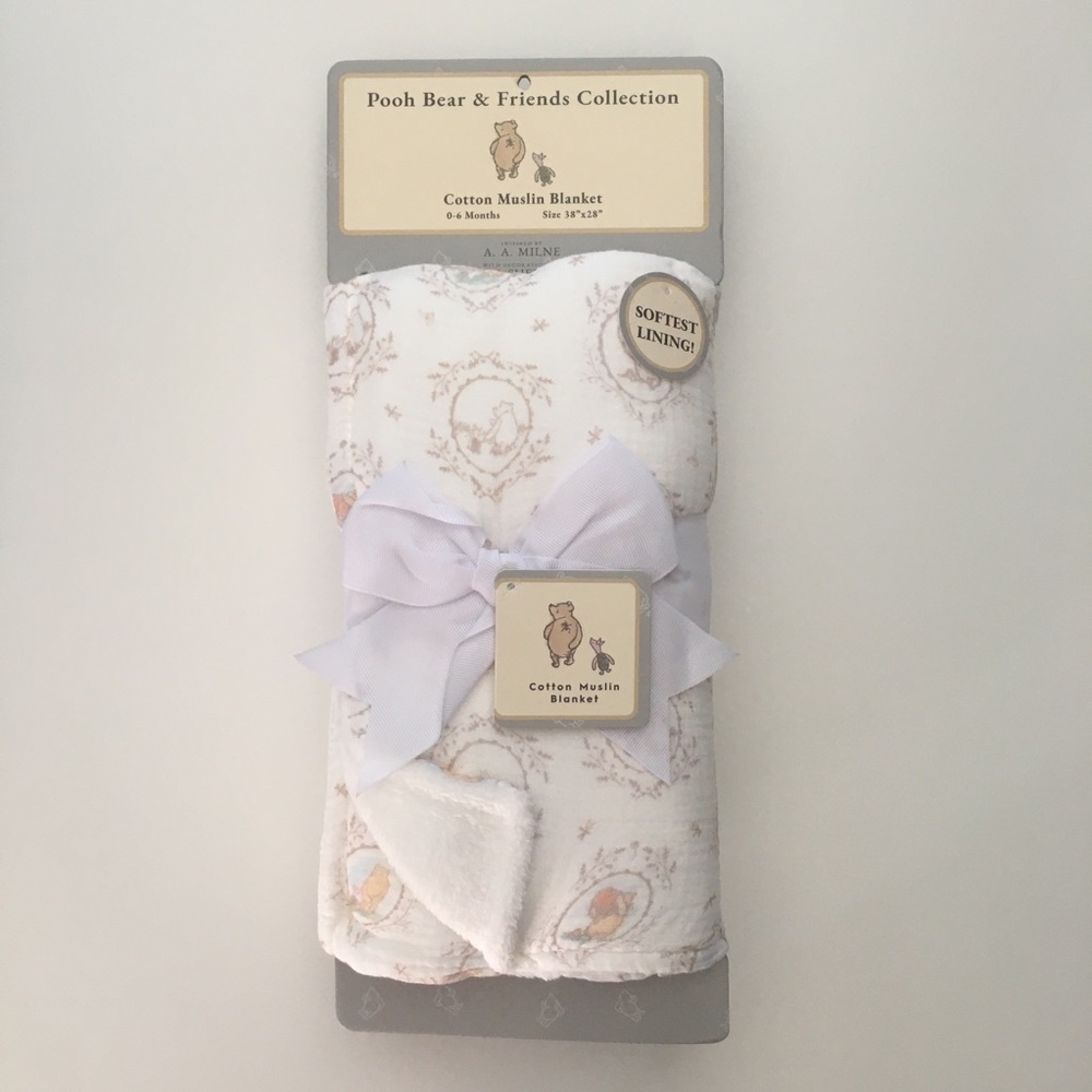 Winnie the Pooh & Friends Cotton Muslin Blanket with Soft Lining NEW